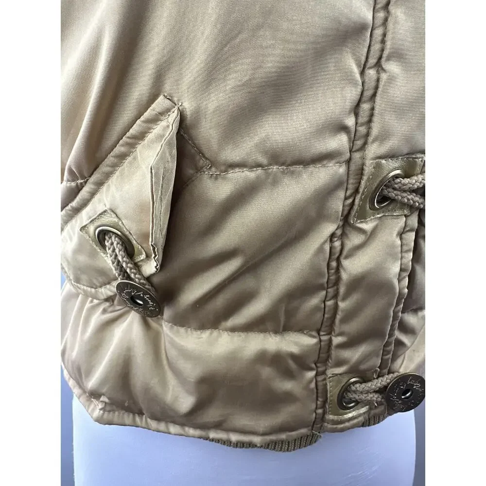 Vintage Y2K Baby Phat Feather Down Puffer Vest Gold Button Zip Womens Size Large - Picture 10 of 16